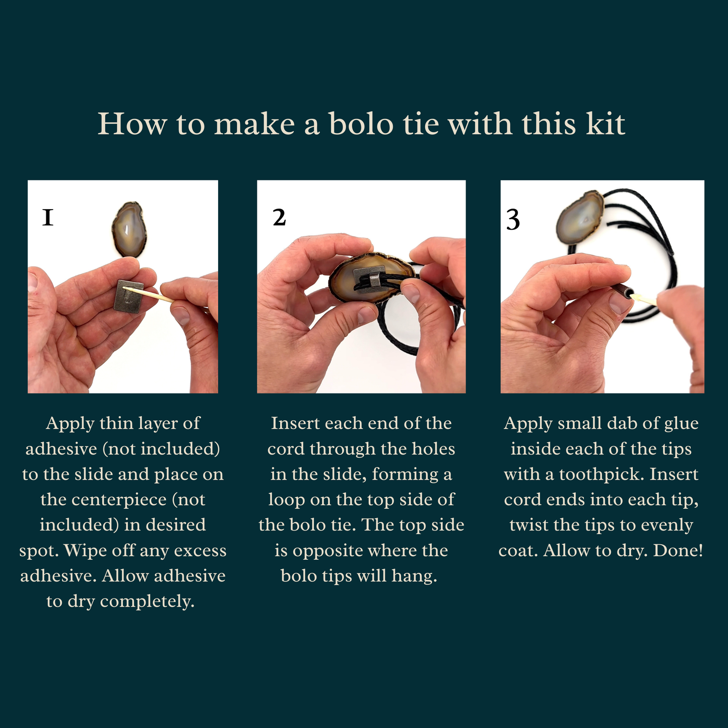 DIY Single Bolo Tie Kit - Turn Any Flat Object Into A Bolo Tie