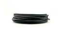 4mm braided leather bolo cord in matte black, soft and flexible for crafting and jewelry making.