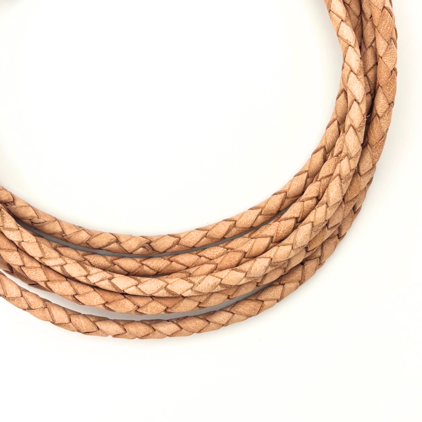 4mm Top Grain Braided Leather Cord