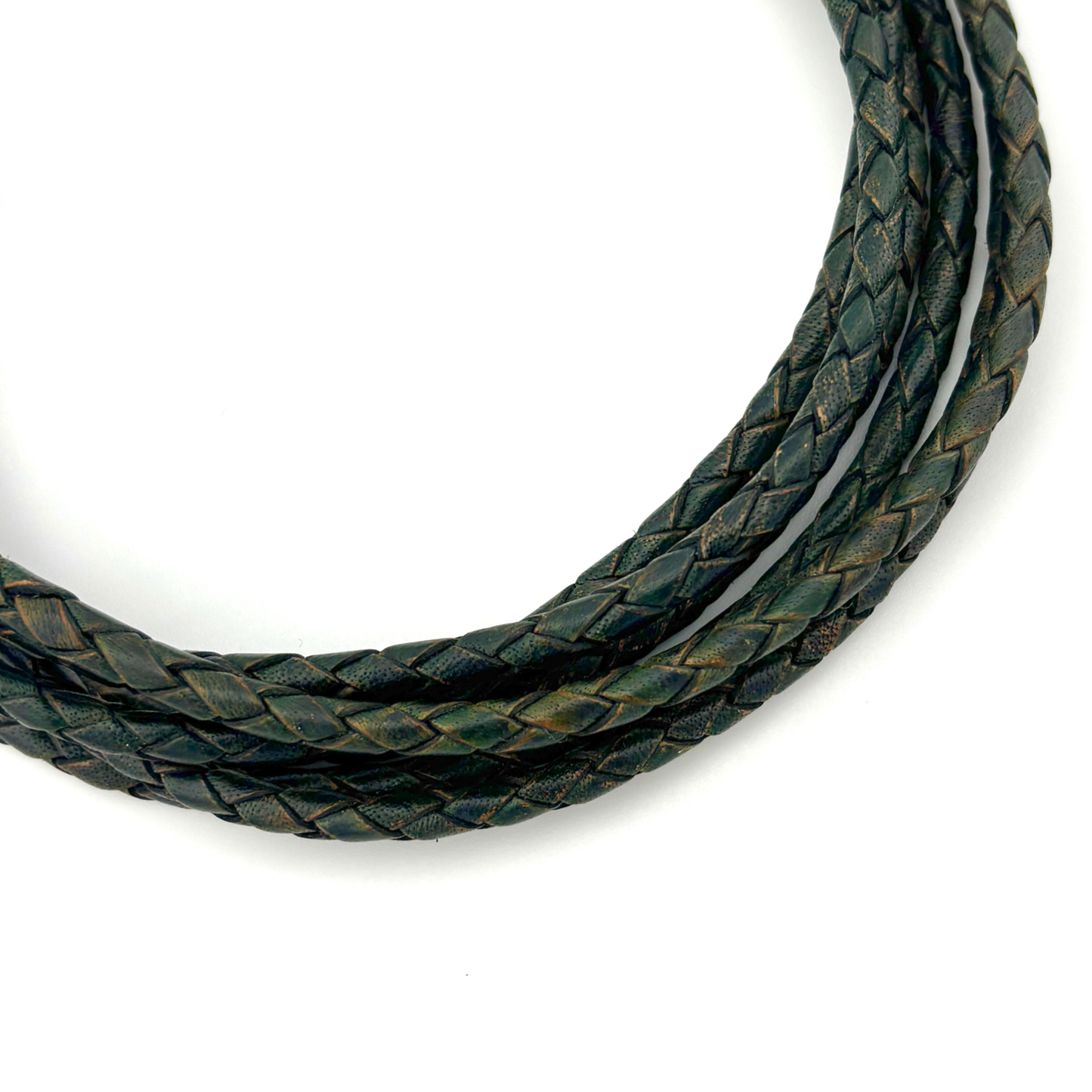 4mm Top Grain Braided Leather Cord