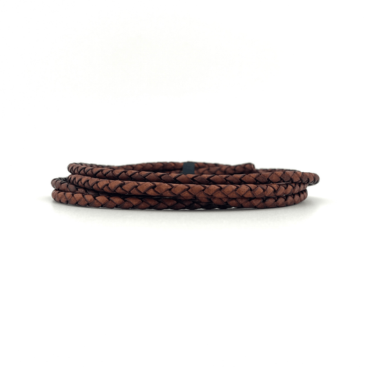 5mm Top Grain Braided Leather Cord - Bolo Supply Co.