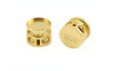 Matte Gold 5mm Bezel Bolo Slide with adjustable push button mechanism and 20mm bezel button.