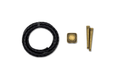 Premium Bolo Tie Kit - Turns Any Flat Object Into a Bolo Tie with black leather cord and antique brass tips and slide.
