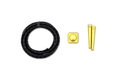 Premium Bolo Tie Kit - Turns Any Flat Object Into a Bolo Tie with black leather cord and matte gold tips and slide.