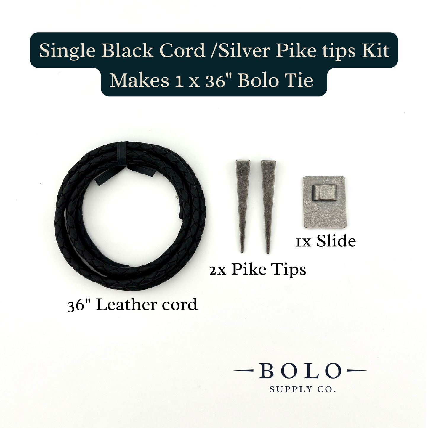 DIY Single Bolo Tie Kit - Turn Any Flat Object Into A Bolo Tie
