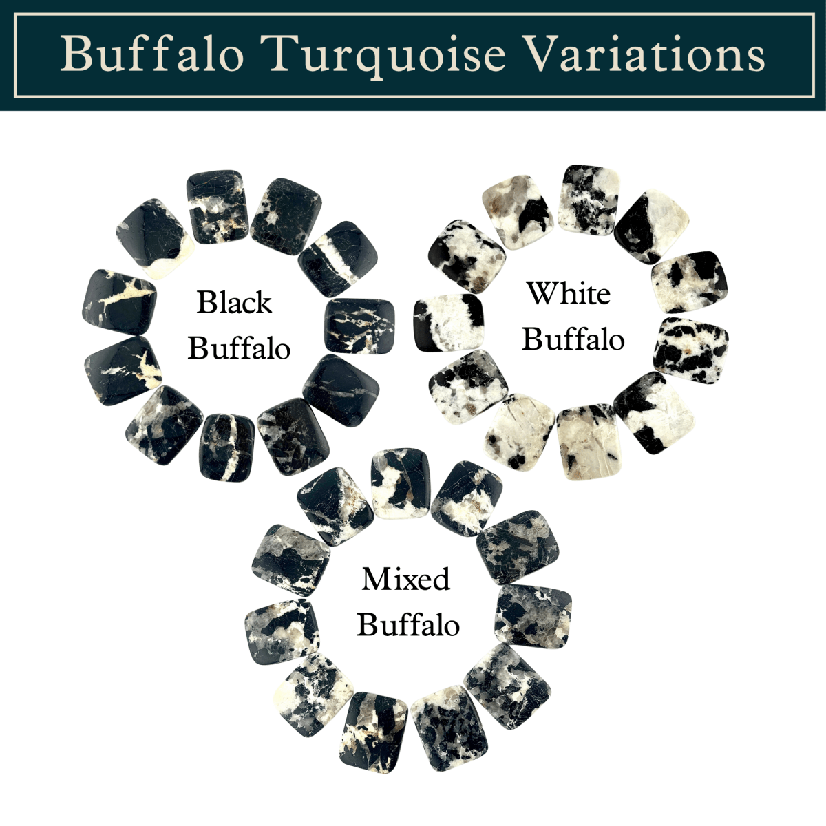 Mixed Buffalo Turquoise Rectangular Cabochon (30mm x 25mm) - Bolo Supply Co.