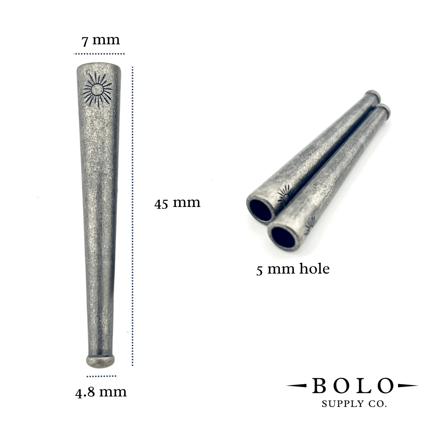 Helio Cord Tips - Sun Motif (4 sets, 8 pieces) - Bolo Supply Co.