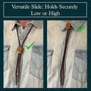 Premium Bolo Tie Slides - Adjustable - Pack of 4