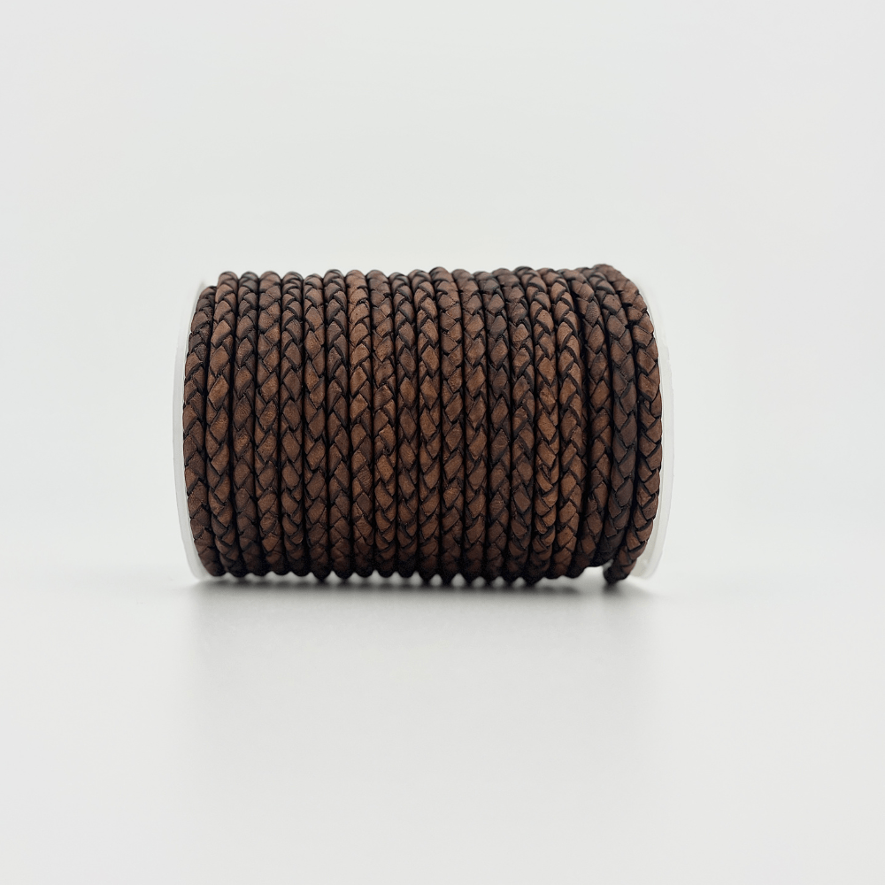 4.5mm Braided Leather Cord - Bolo Supply Co.