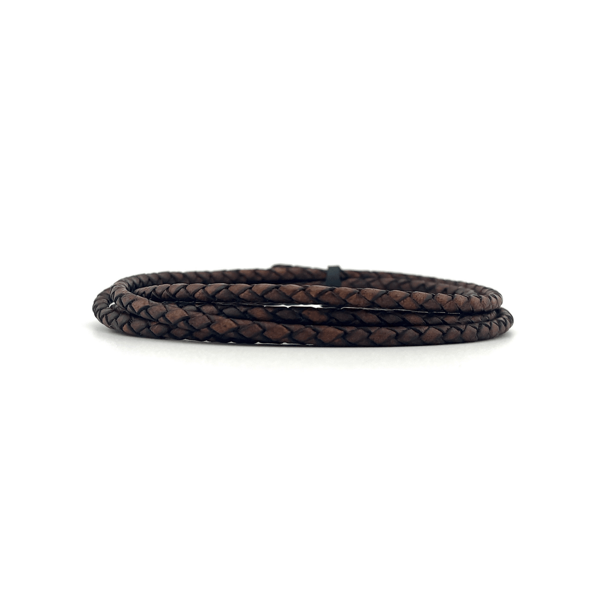 Genuine Round Braided Leather Cord 3mm Dark Vintage