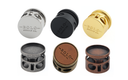 5mm bolo tie slide with bezel button in various colors and finishes, showcasing quality and versatility.