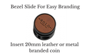 5mm Bezel Bolo Slide with 20mm insert for leather or metal branded coin