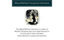 Mixed Buffalo Turquoise Rectangular Cabochon (30mm x 25mm)