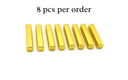 Bar bolo tie tips - 8 pieces, featuring golden finish and sleek design for bolo tie makers.