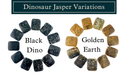 Dinosaur Jasper Variations showcasing Black Dino and Golden Earth Dinosaur Jasper Cabochon (25mm x 30mm)
