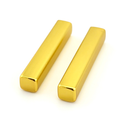 Two gold bars on a white background