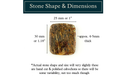 Golden Earth dinosaur jasper cabochon dimensions with 25mm width and 30mm height displayed in image.