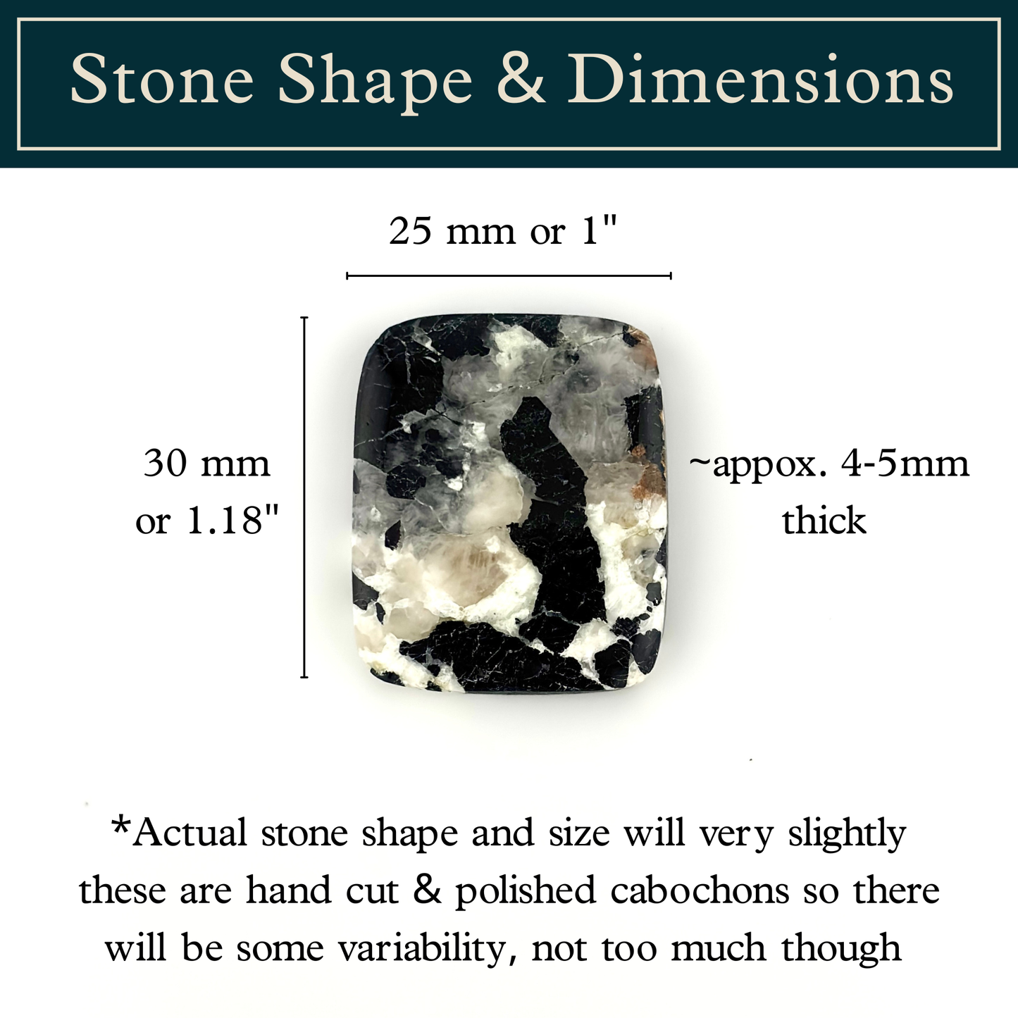 Mixed Buffalo Turquoise Rectangular Cabochon (30mm x 25mm) - Bolo Supply Co.