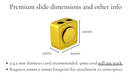 Premium bolo tie slides dimensions and specifications image, highlighting size and cord recommendations.