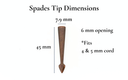 Spade Bolo Tie Tips - 5mm