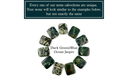 Dark Green & Blue Tones Ocean Jasper Cabochon displayed in a circle highlighting unique patterns and colors.