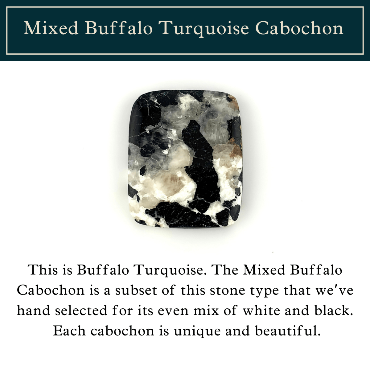 Mixed Buffalo Turquoise Rectangular Cabochon (30mm x 25mm) - Bolo Supply Co.