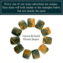 Gold & Green Ocean Jasper Rectangular Cabochon (25mm x 30mm) - Bolo Supply Co.