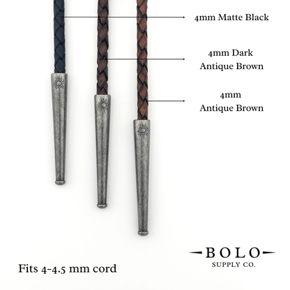 Helio Cord Tips - Sun Motif (4 sets, 8 pieces) - Bolo Supply Co.